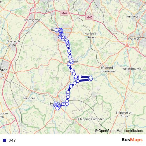 247 bus Line Map