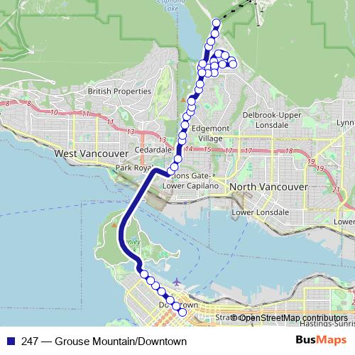 247 bus Line Map