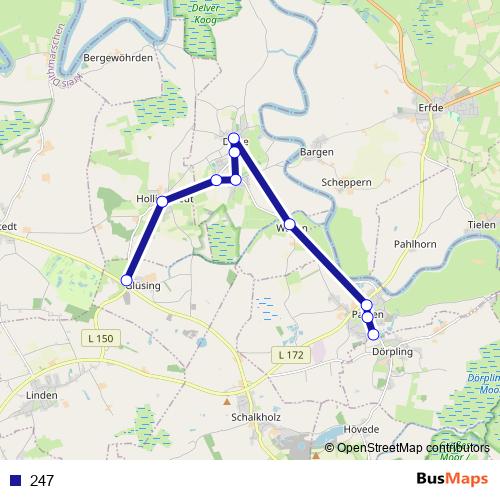 247 bus Line Map