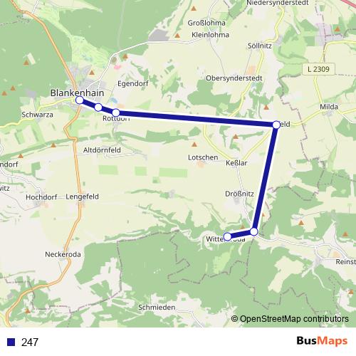 247 bus Line Map
