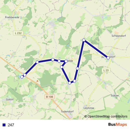 247 bus Line Map