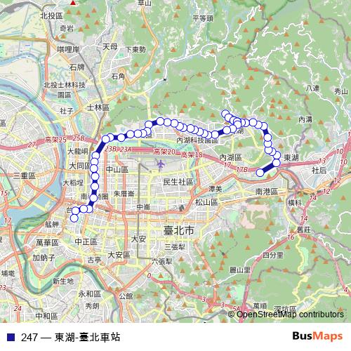 247 bus Line Map
