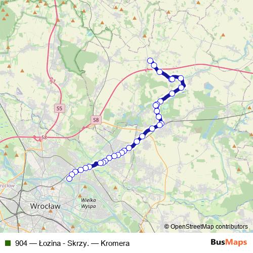 904 bus Line Map