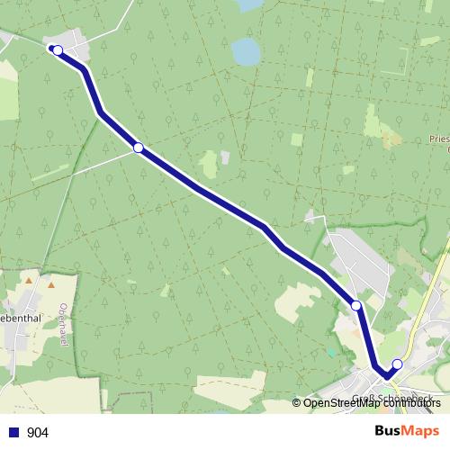 904 bus Line Map
