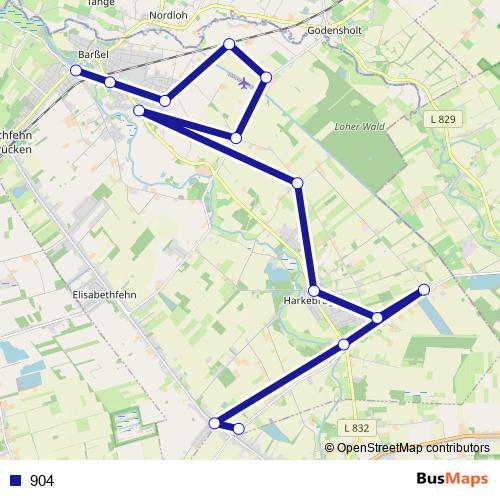 904 bus Line Map