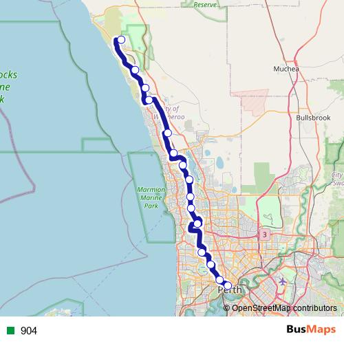 904 bus Line Map