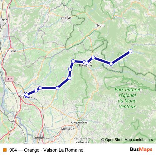 904 bus Line Map