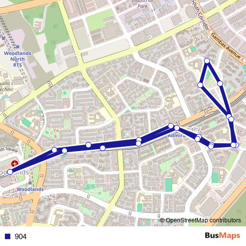 904 bus Line Map