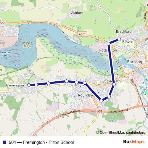 904 bus Line Map