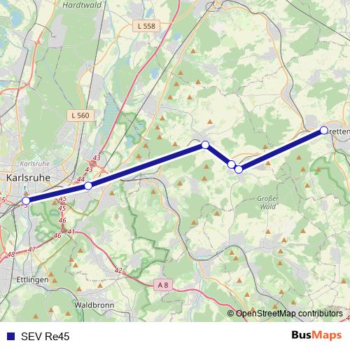 SEV Re45 rail Line Map