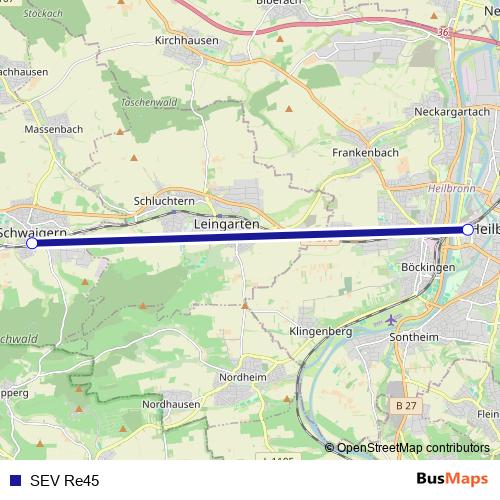 SEV Re45 rail Line Map