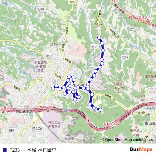 F233 bus Line Map