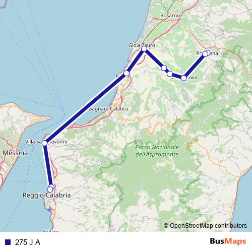 275 J A bus Line Map