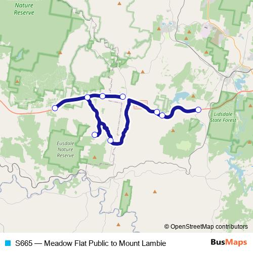 S665 bus Line Map