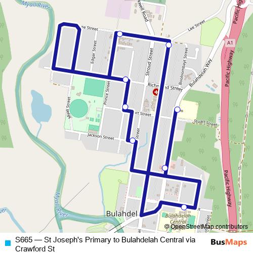 S665 bus Line Map
