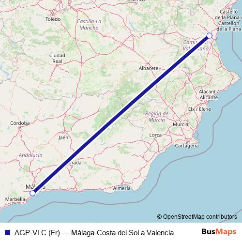 AGP-VLC (Fr) air Line Map