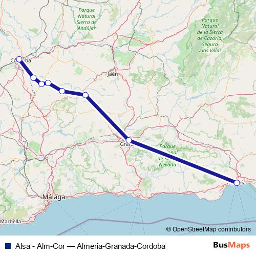 Alsa - Alm-Cor bus Line Map