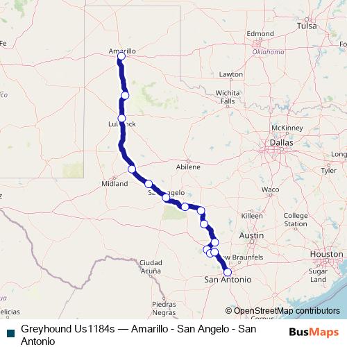 Greyhound Us1184s bus Line Map