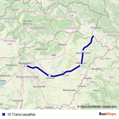 10 Transcarpathia rail Line Map