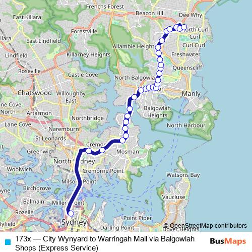 173x bus Line Map