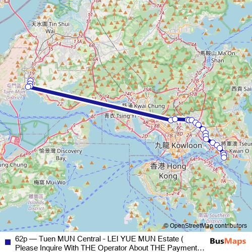 62p bus Line Map