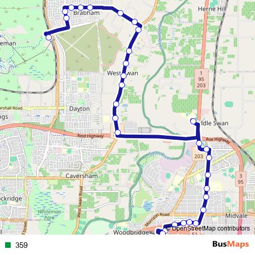 359 bus Line Map