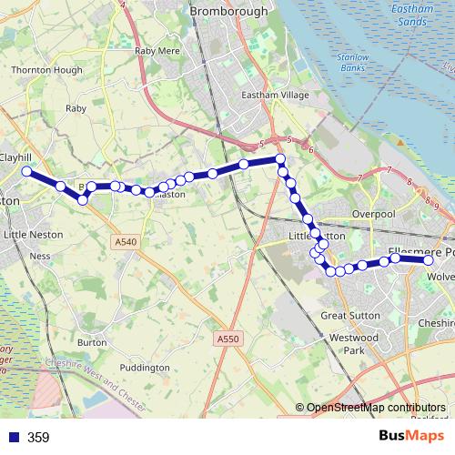 359 bus Line Map