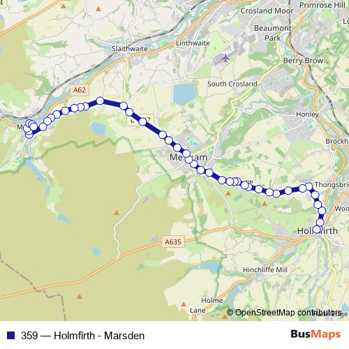 359 bus Line Map