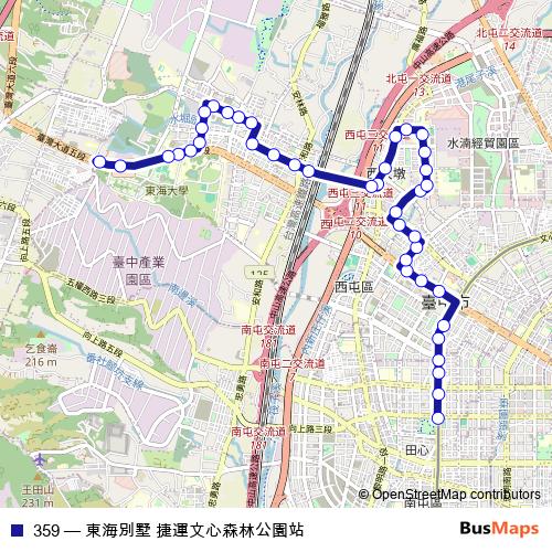 359 bus Line Map