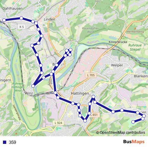 359 bus Line Map