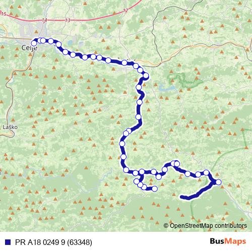 PR A18 0249 9 (63348) bus Line Map