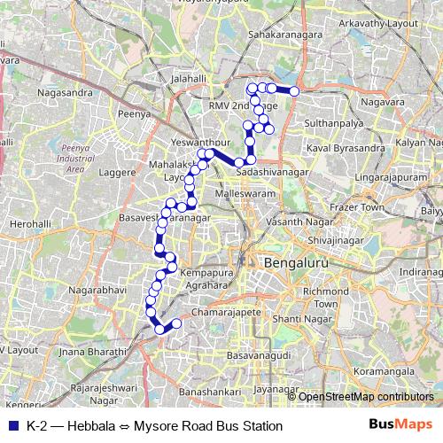 K-2 bus Line Map