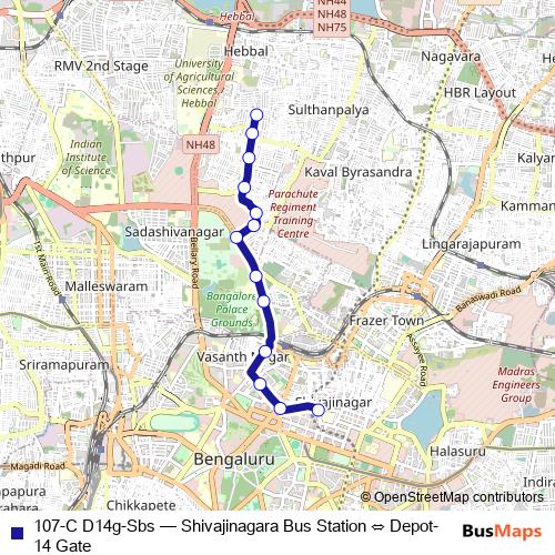 107-C D14g-Sbs bus Line Map