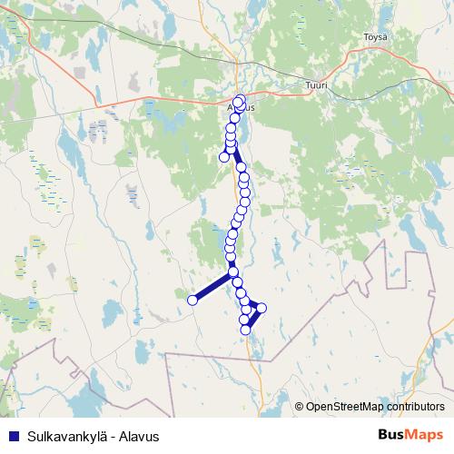 Sulkavankylä - Alavus bus Line Map