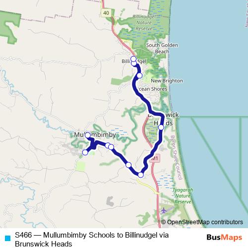 S466 bus Line Map