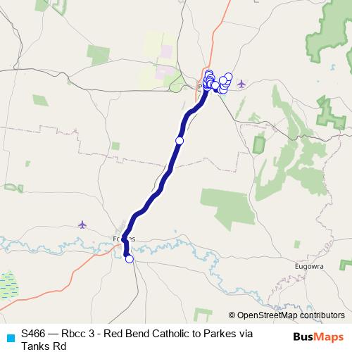 S466 bus Line Map