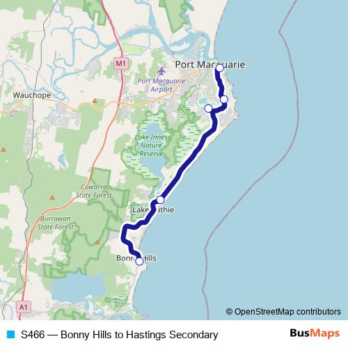 S466 bus Line Map