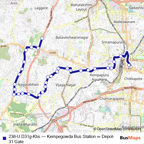 238-U D31g-Kbs bus Line Map