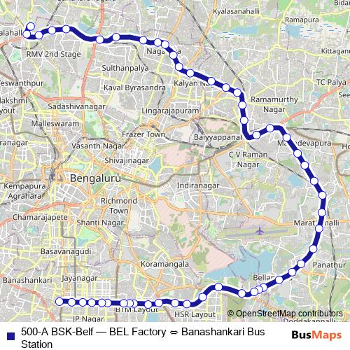 500-A BSK-Belf bus Line Map