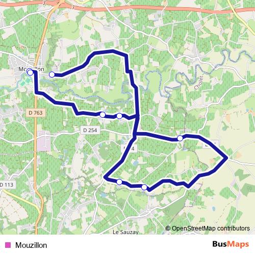 Mouzillon bus Line Map
