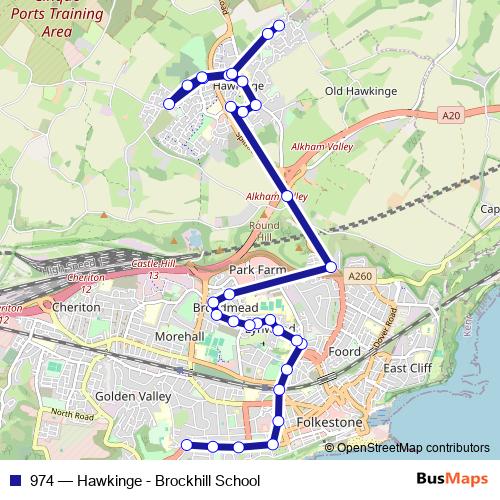 974 bus Line Map