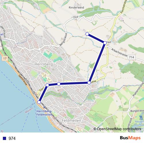 974 bus Line Map