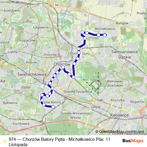 974 bus Line Map