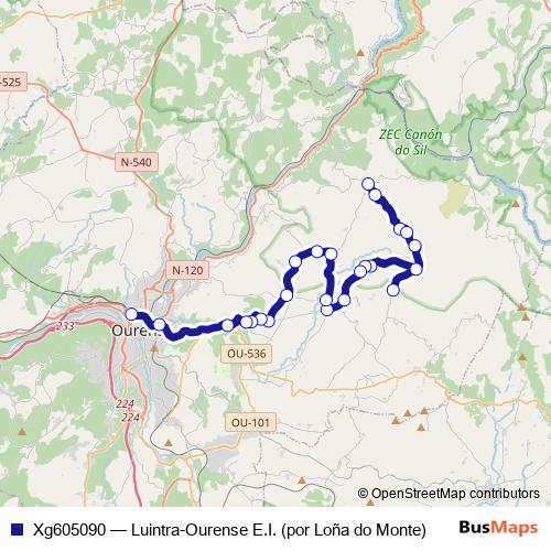 Xg605090 bus Line Map