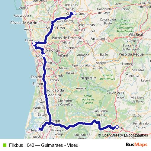 Flixbus 1042 bus Line Map