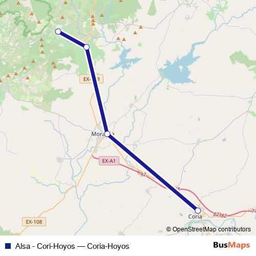 Alsa - Cori-Hoyos bus Line Map