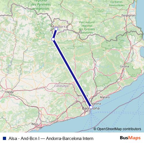 Alsa - And-Bcn I bus Line Map