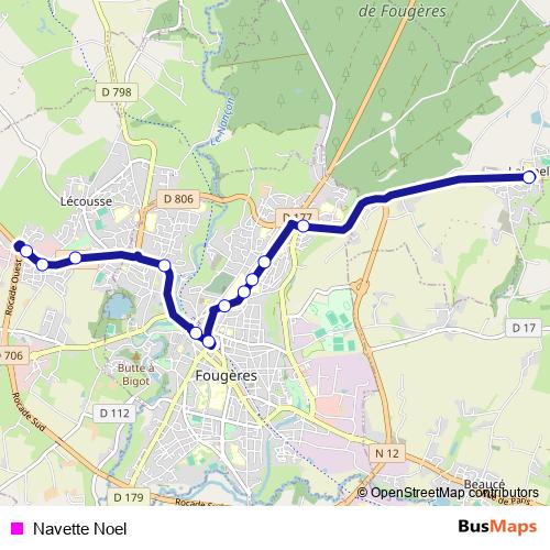 Navette Noel bus Line Map