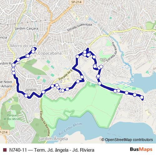 N740-11 bus Line Map