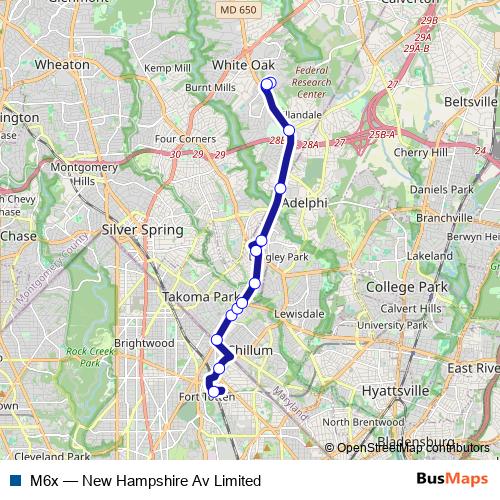 M6x bus Line Map